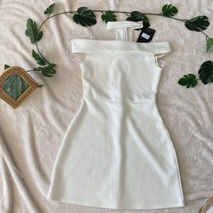 Misguided White Mini Dress with Collar NWT Size 6